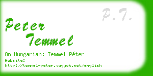 peter temmel business card